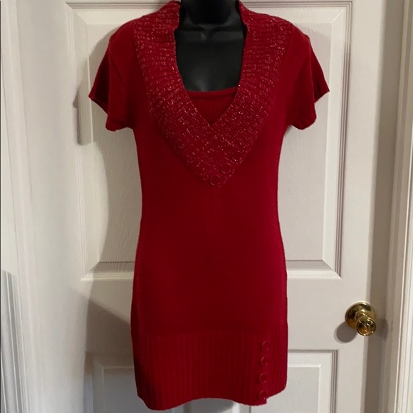 Made for me to look amazing Dresses & Skirts - Made For Me  red sweater dress, size M.